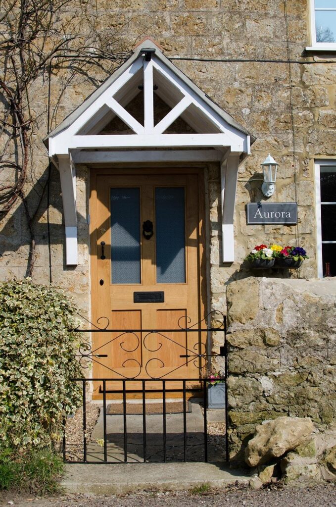 Front door in Oak for listed house near Bridport