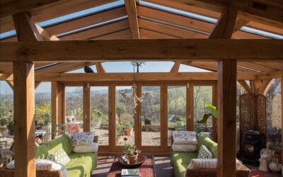 Large Green Oak Conservatory